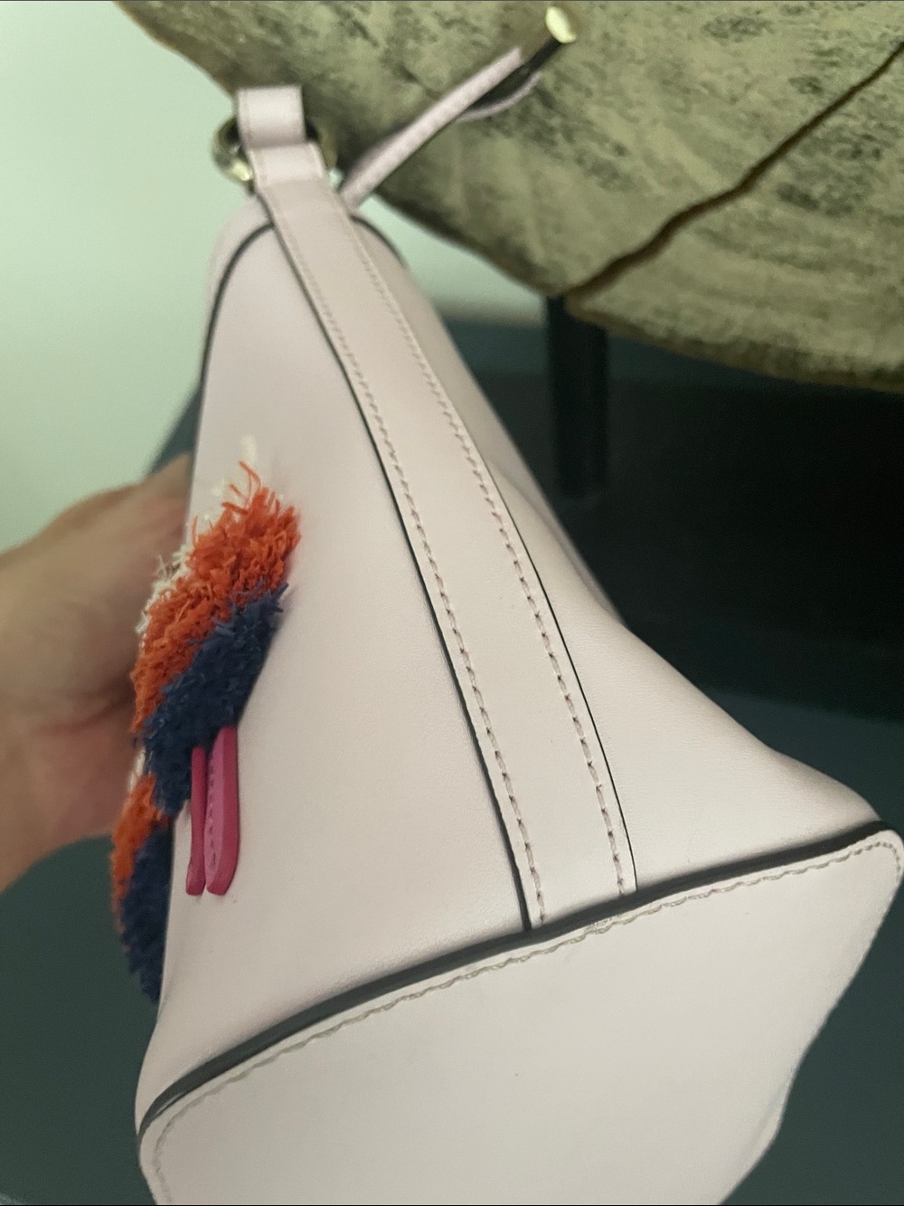 Kate Spade Pippa Flock Party Parrot pink Appliqué Satchel/crossbody NWOT - Picture 11 of 15
